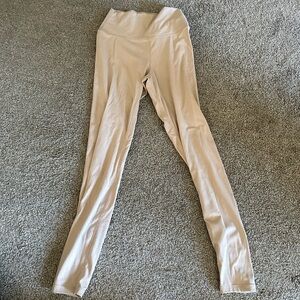Beige High-Waisted Leggings